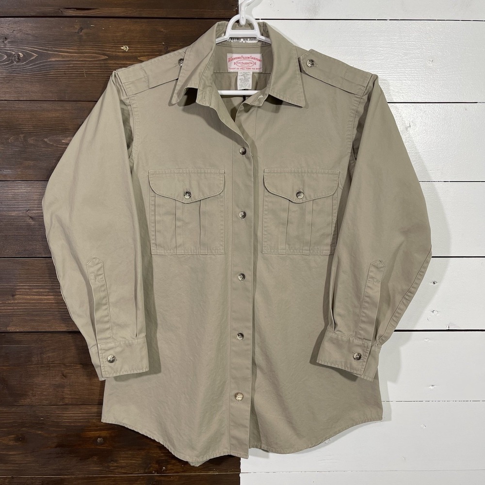 Vintage C.C. Filson Safari Dress Shirt Womens Size 10 Nature Hunting‎